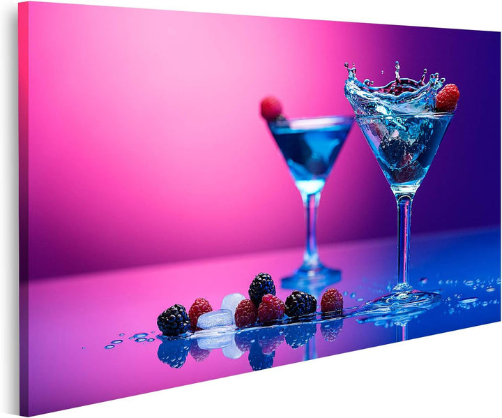 islandburner Bild auf Leinwand Bunte Cocktails Beeren Bilder Wandbilder Poster