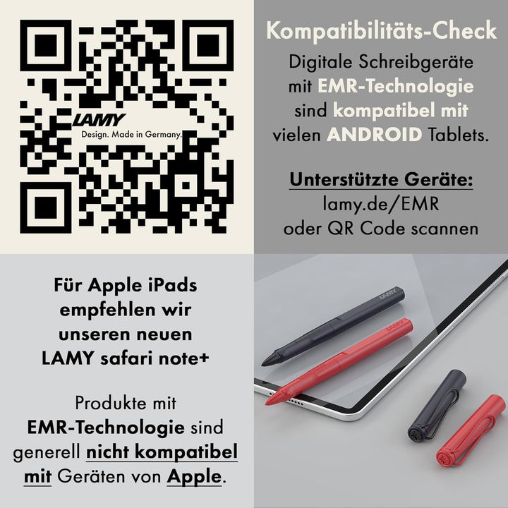 LAMY safari twin pen all black EMR Stylus 2-in-1 Kugelschreiber in der Farbe Schwarz für den flexibl