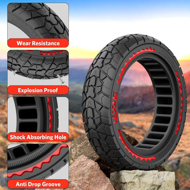 OUXI 10X2.125 Off Road Reifen für Elektroroller Ninebot F20/F30/F40/F65, 10 Zoll Vollgummireifen für