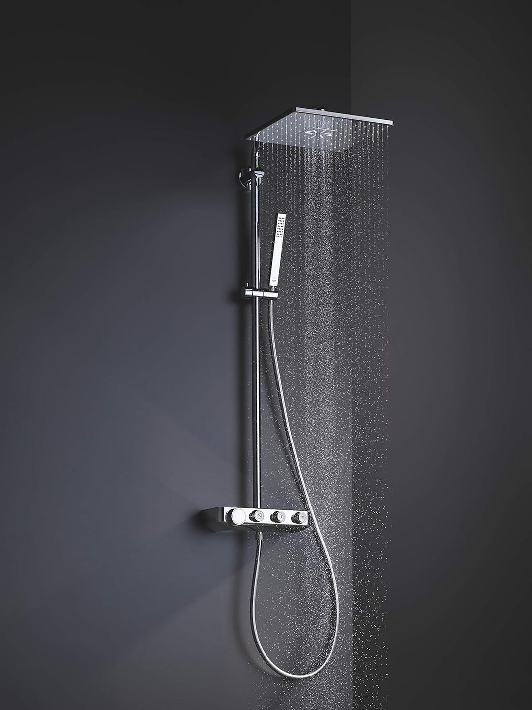 GROHE Euporia Smartcontrol 310 Cube Duo - Duschsystem mit Thermostatbatterie (wassersparend, 3 Strah