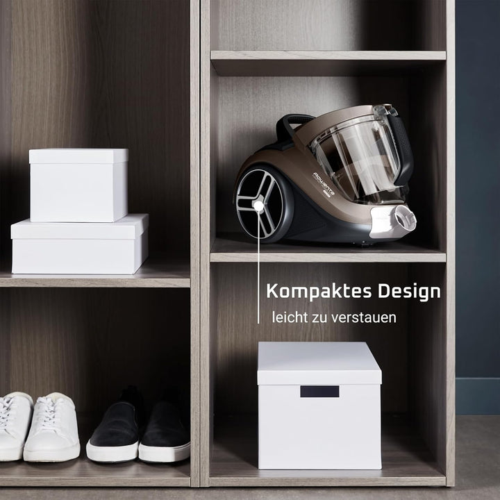 Rowenta RO4B30 Compact Power XXL Parkett beutelloser Bodenstaubsauger | 900 Watt | 3-stufiges Filter