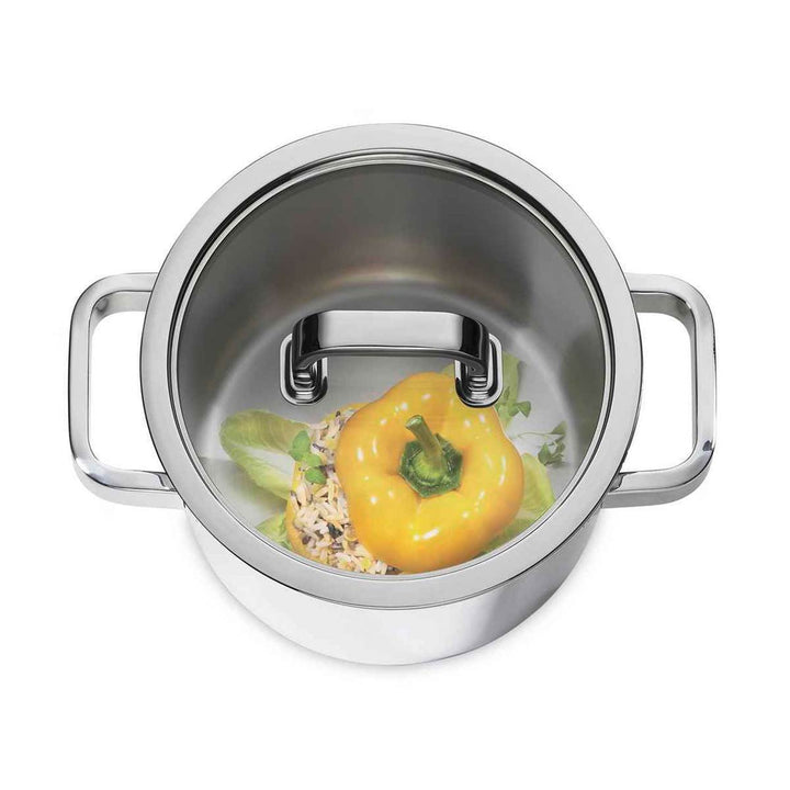 Spring 0615540616 Finesse Fleischtopf mit Deckel, Edelstahl, silber, 13,2 x 25,4 x 27,4 cm