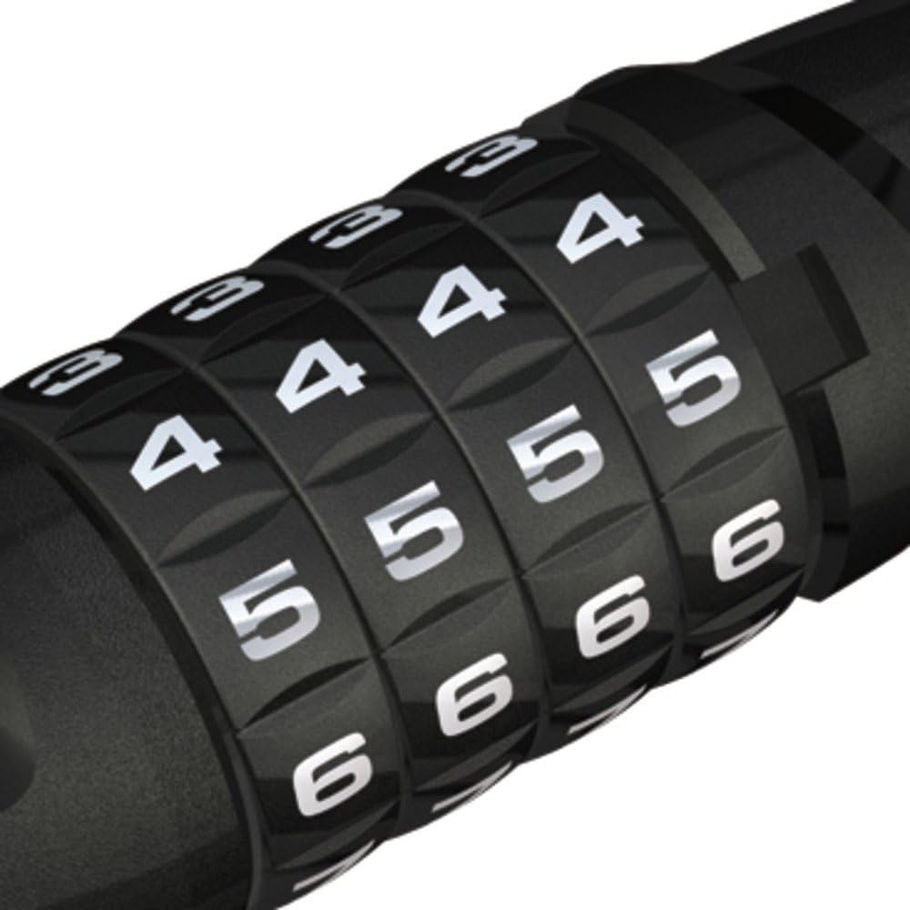 ABUS Panzerkabelschloss Steel-O-Flex Tresorflex 6615C + SCMU-Halterung - Zahlenschloss aus Stahlkabe