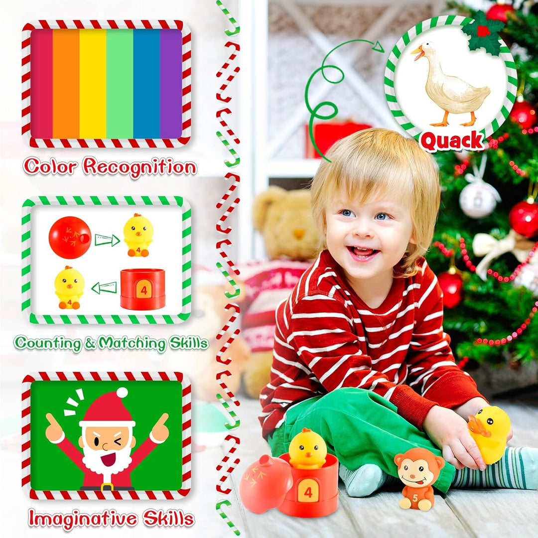 HappyGoLucky Adventskalender Kinder 2023, 24 Überraschungen Baby Geschenk Montessori Lernspielzeug W
