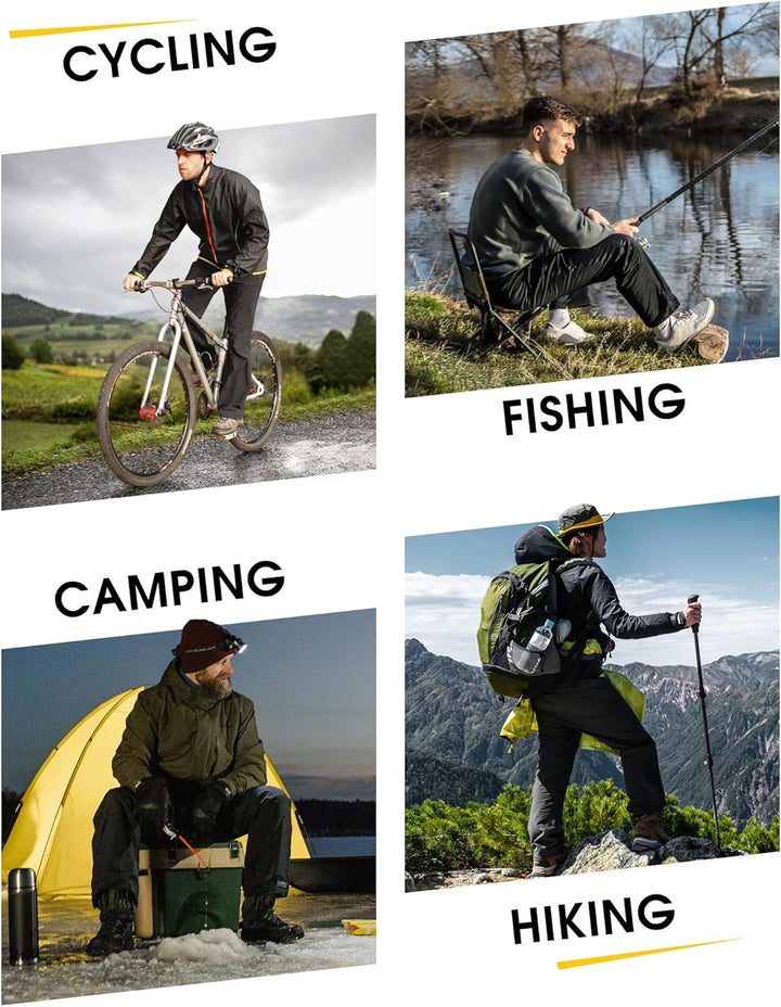 33,000ft Packbare Regenhose Herren Wasserdicht Leichte Fahrrad Überziehhose Winddicht Reflektierende