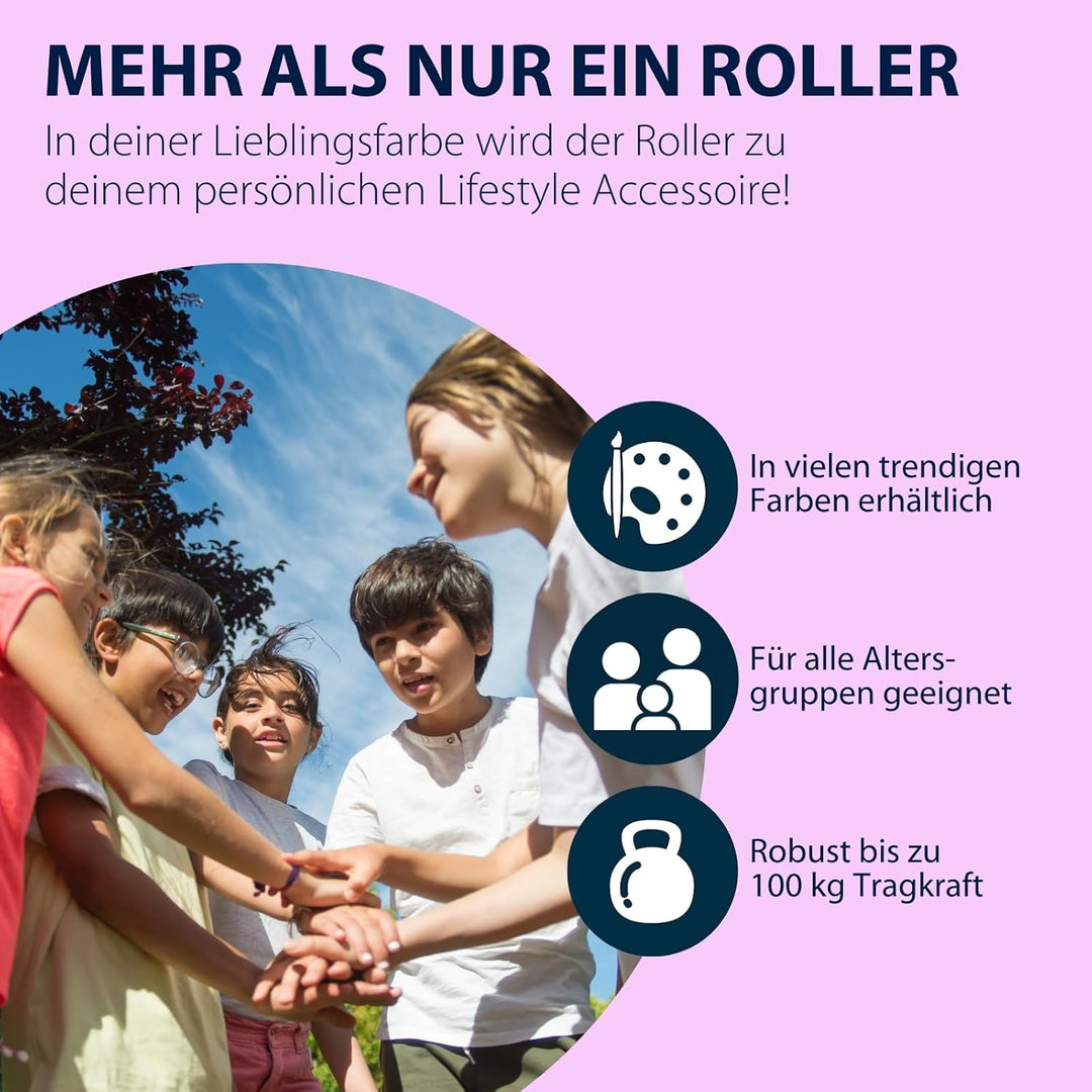HUDORA BigWheel Pure Scooter - Stabiler Aluminium-Roller mit Ständer - Höhenverstellbarer & zusammen
