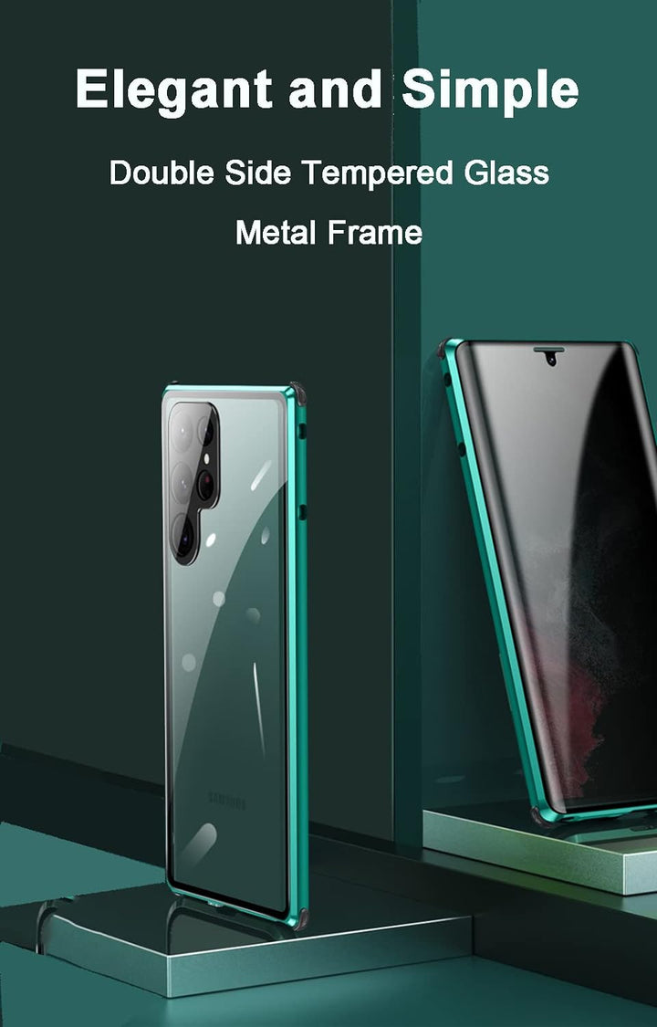 CeeEee Anti-Peep Hülle für Galaxy S23 Ultra Case 5G Kameraschutz Magnetisch Handyhülle Doppelseitig