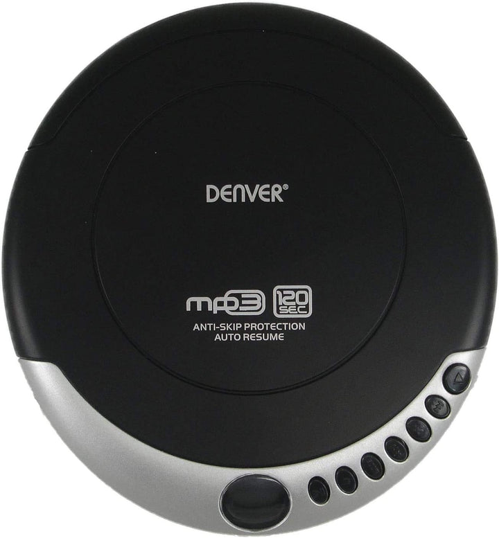 Denver DMP-389 tragbarer MP3/CD Player schwarz mit Anti-Schock Single, mit Anti-Schock Single