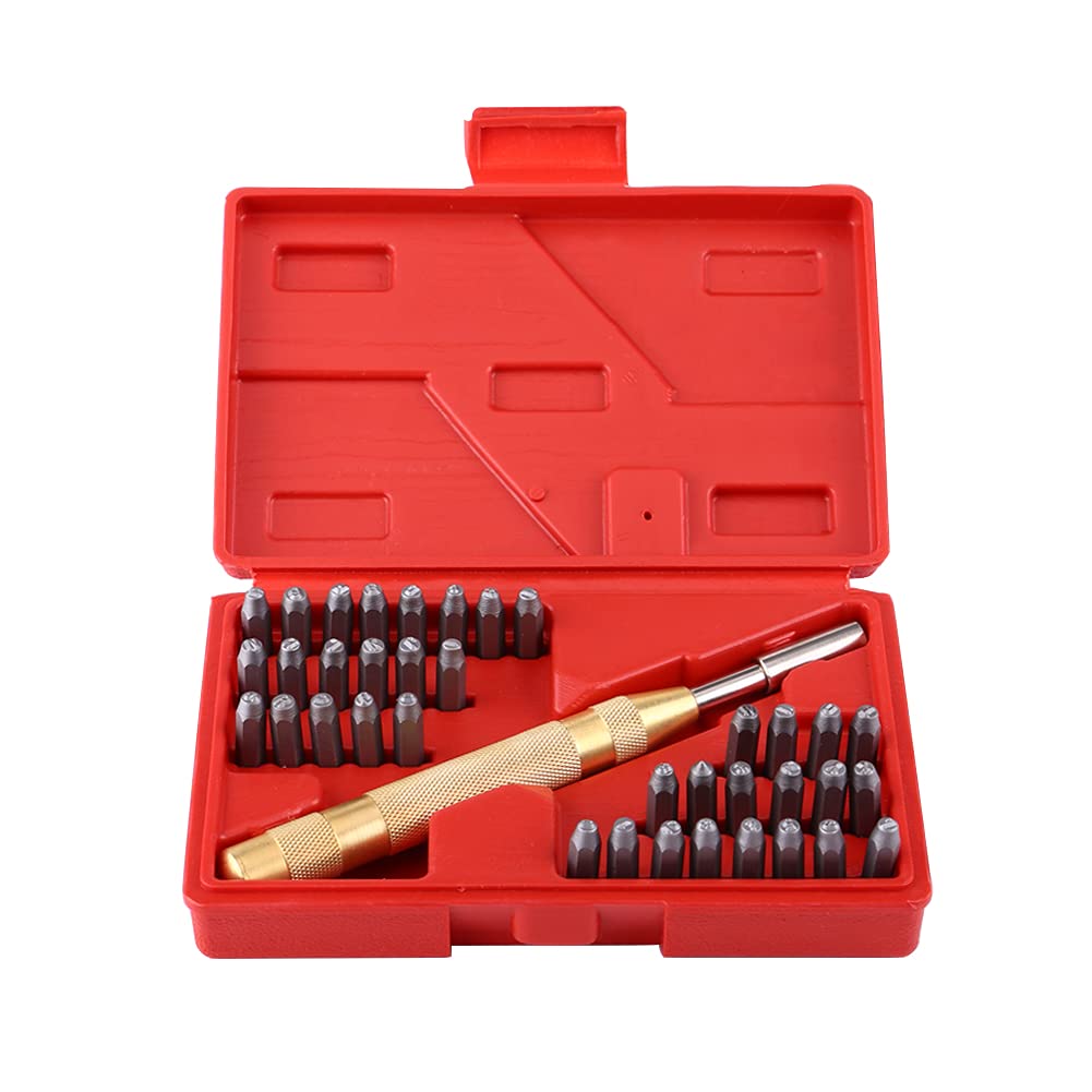 38 Pcs Zahlen und buchstaben Set, Einschliesslich A-Z-Buchstaben + 0-9 (3 mm), Metallstempel, Stempe