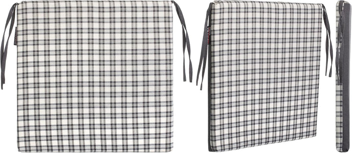 brandsseller Sitzkissen Kariert Stuhlkissen Sitzauflage Stuhlauflage mit 4 Kordelbändern für sichere