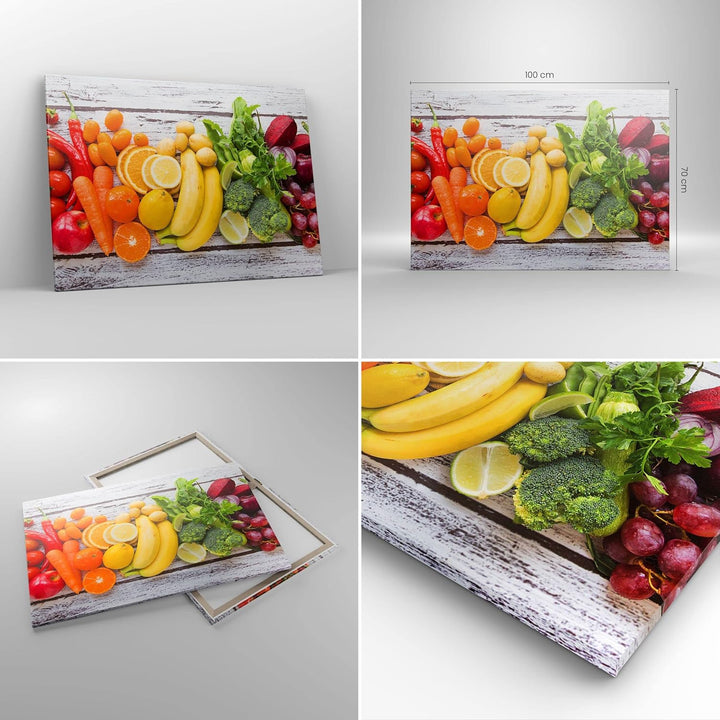 Bilder auf Leinwand 100x70cm Leinwandbild Essen Gemüse Essen frisch Gross Wanddeko Bild Schlafzimmer