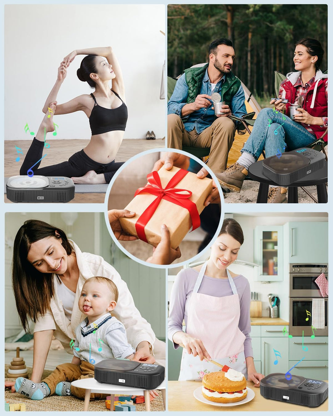 MONODEAL NEU 2025 CD Player Tragbar, CD Player Bluetooth mit Radio FM, Wiederaufladbar Tragbarer CD