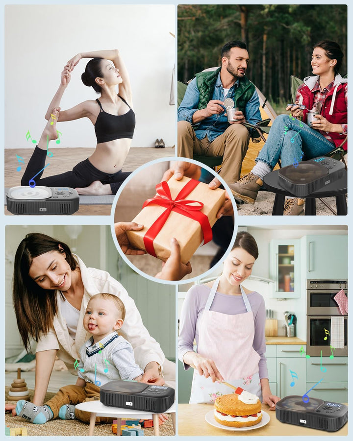 MONODEAL NEU 2025 CD Player Tragbar, CD Player Bluetooth mit Radio FM, Wiederaufladbar Tragbarer CD