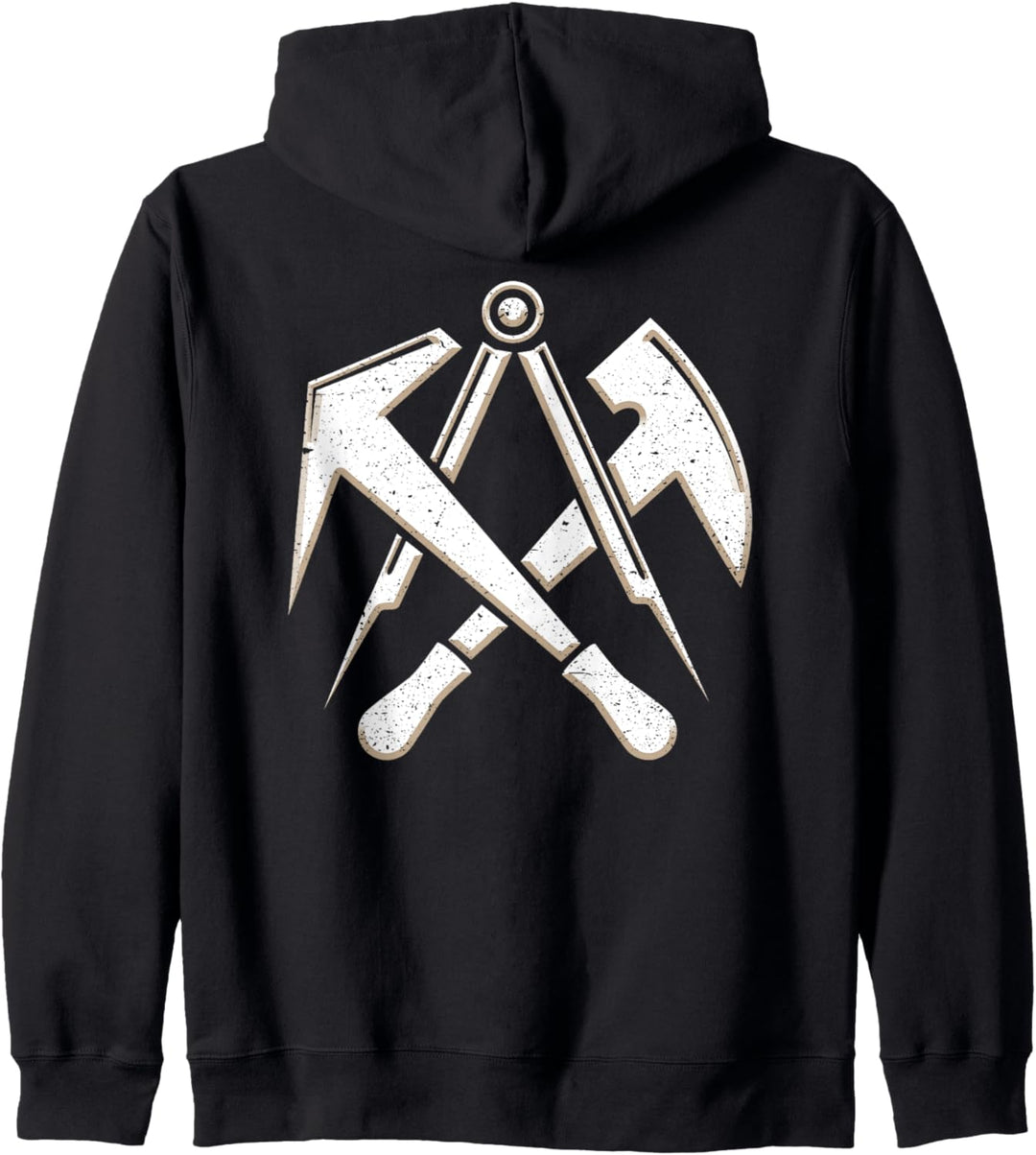 Dachdecker Handwerk Zunftzeichen mit Werkzeug | used Look Kapuzenjacke