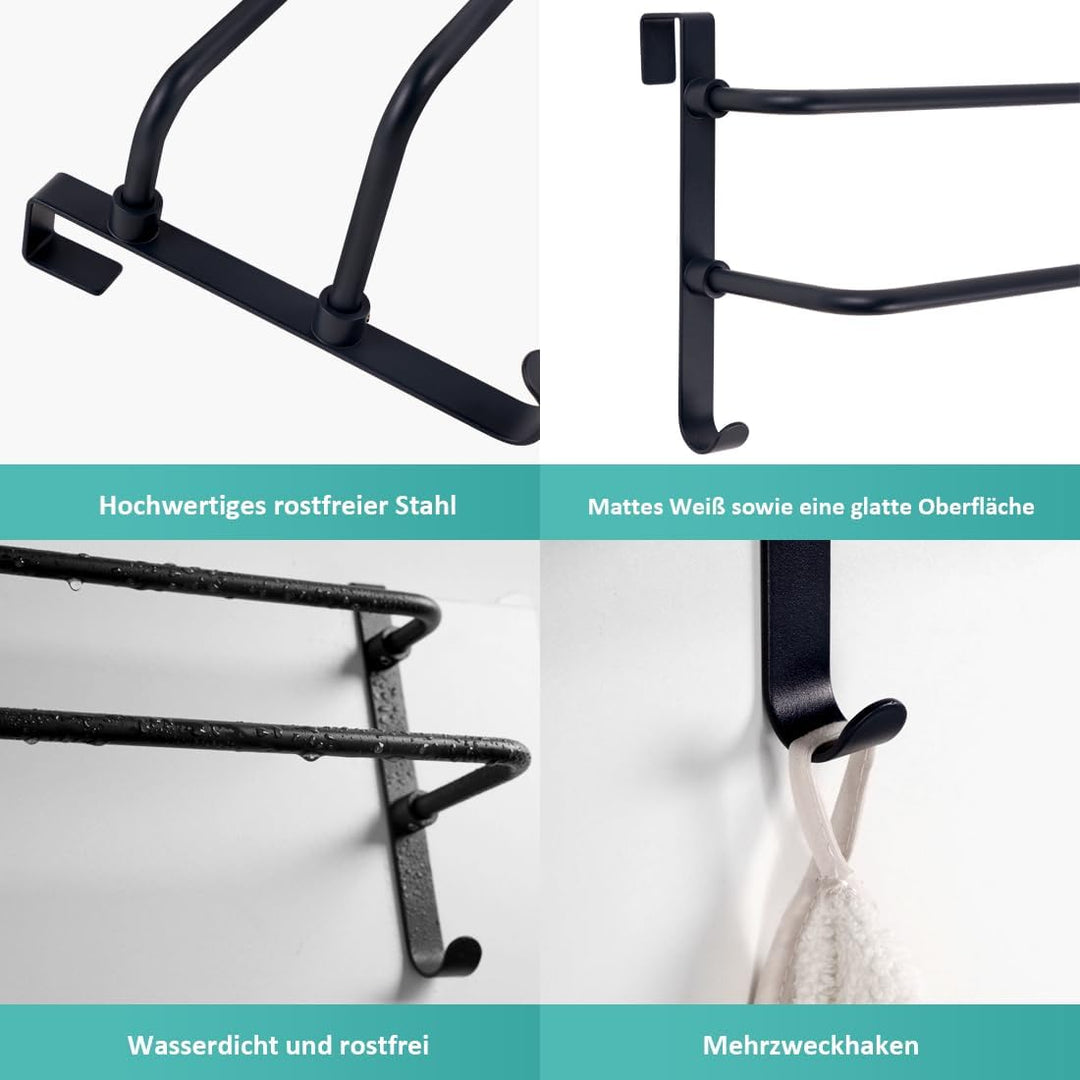 EMKE Handtuchhalter ohne Bohren, Edelstahl Handtuchhalter für Badheizkörper Handtuchtrockner mit Hak