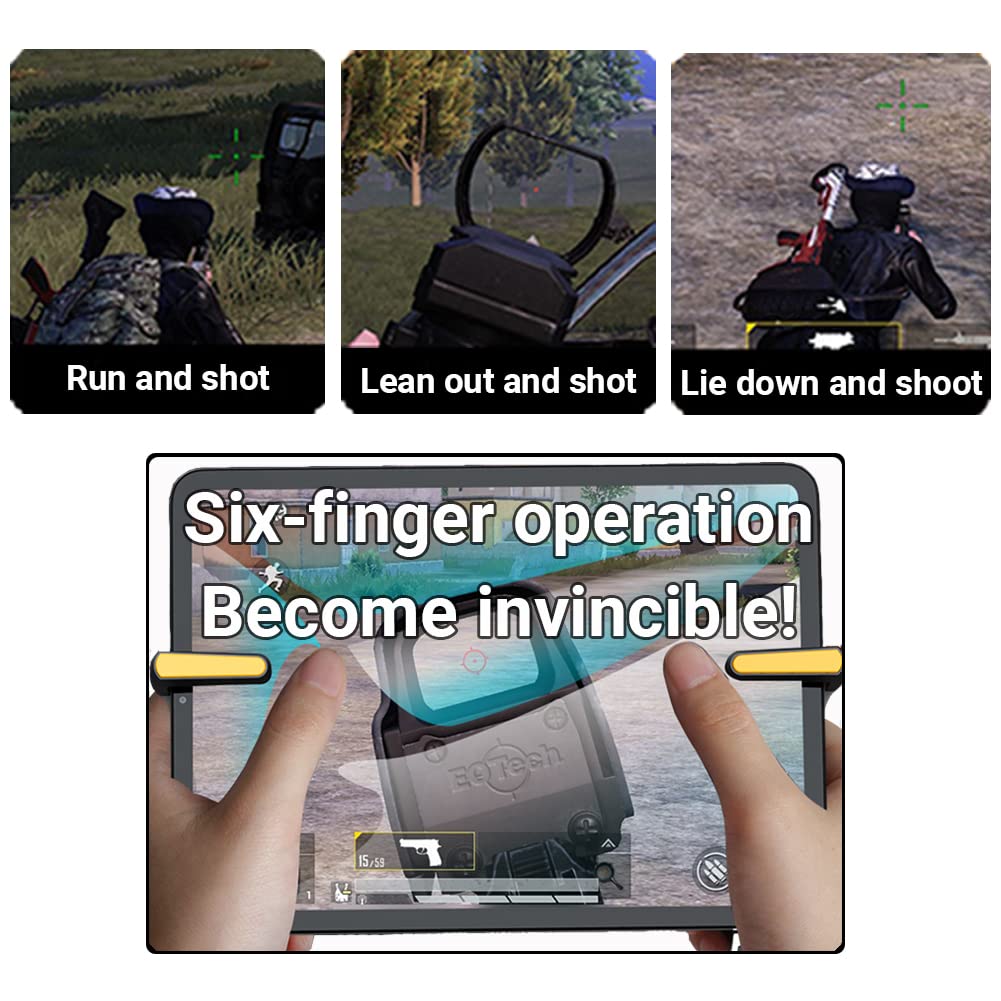 Ozkak Tablet Game Controller Schnellfeuer Rapid Fire PUBG Mobile 4 Trigger 6 Finger Joystick Gamepad