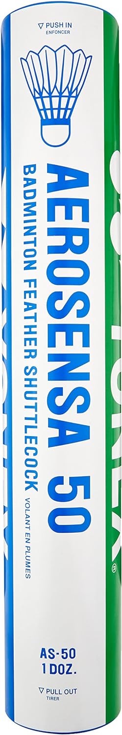 YONEX Shuttlecock AeroSensa-50 Gänsefedern, 1 Dutzend weiss 12 Pack