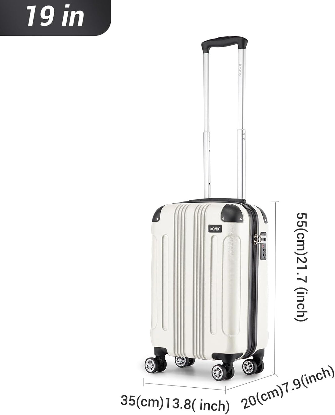 KONO Handgepäck Koffer Hartschale Trolley Koffer Handgepäck Flugzeug Reisekoffer 55×35×20cm (Koffer