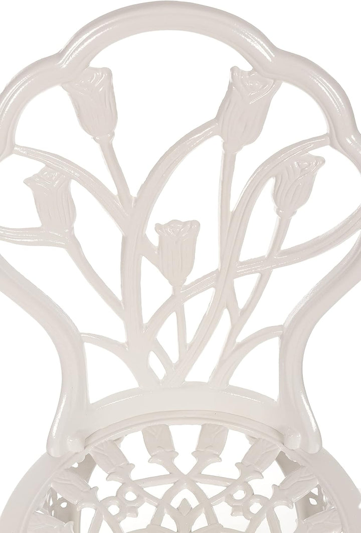 Tisch Set 152405C1551 stabiles Gartenmöbel Set Balkonset Bistroset Aluminium Guss (Weiss), Weiss