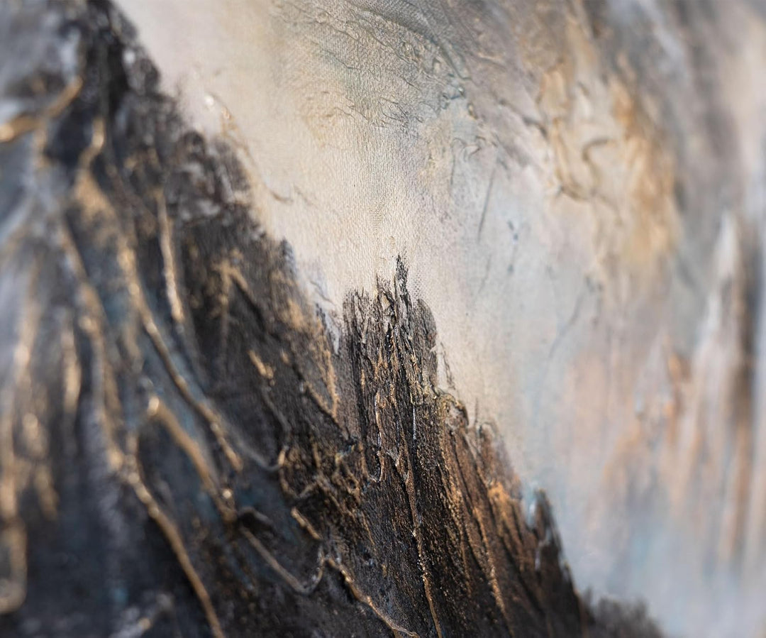 YS-Art Schöne Acryl Gemälde Berge auf Leinwand handgemalt Wandbild Wohnzimmer modern Wohndekor Bilde