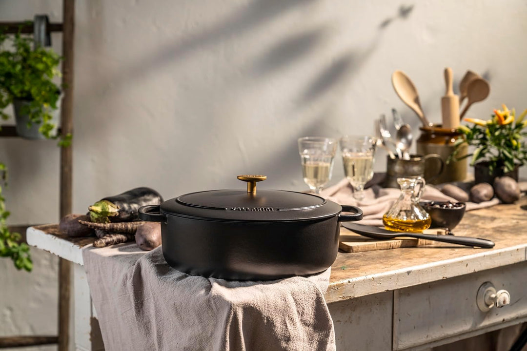 BALLARINI Bellamonte Auflaufform, Bräter, Dutch Oven, Emailliertes Gusseisen, Oval, 31 cm, 5,5 L, Sc
