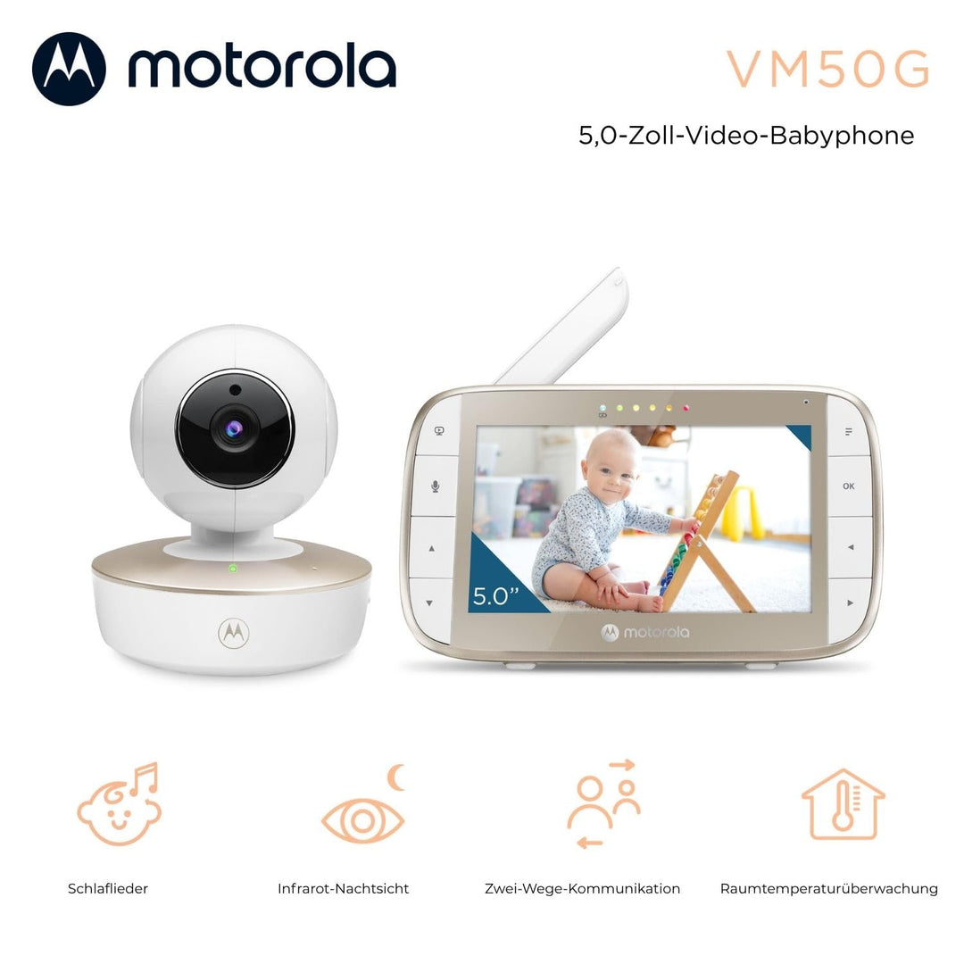 Motorola Nursery Babyphone mit Kamera - Baby Monitor VM50G - Überwachungskamera mit Farbdisplay, Zwe