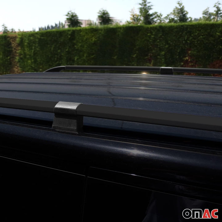 Dachreling Dachgepäckträger kompatibel mit Peugeot Partner Tepee 2008-2018 Alu Schwarz 2X