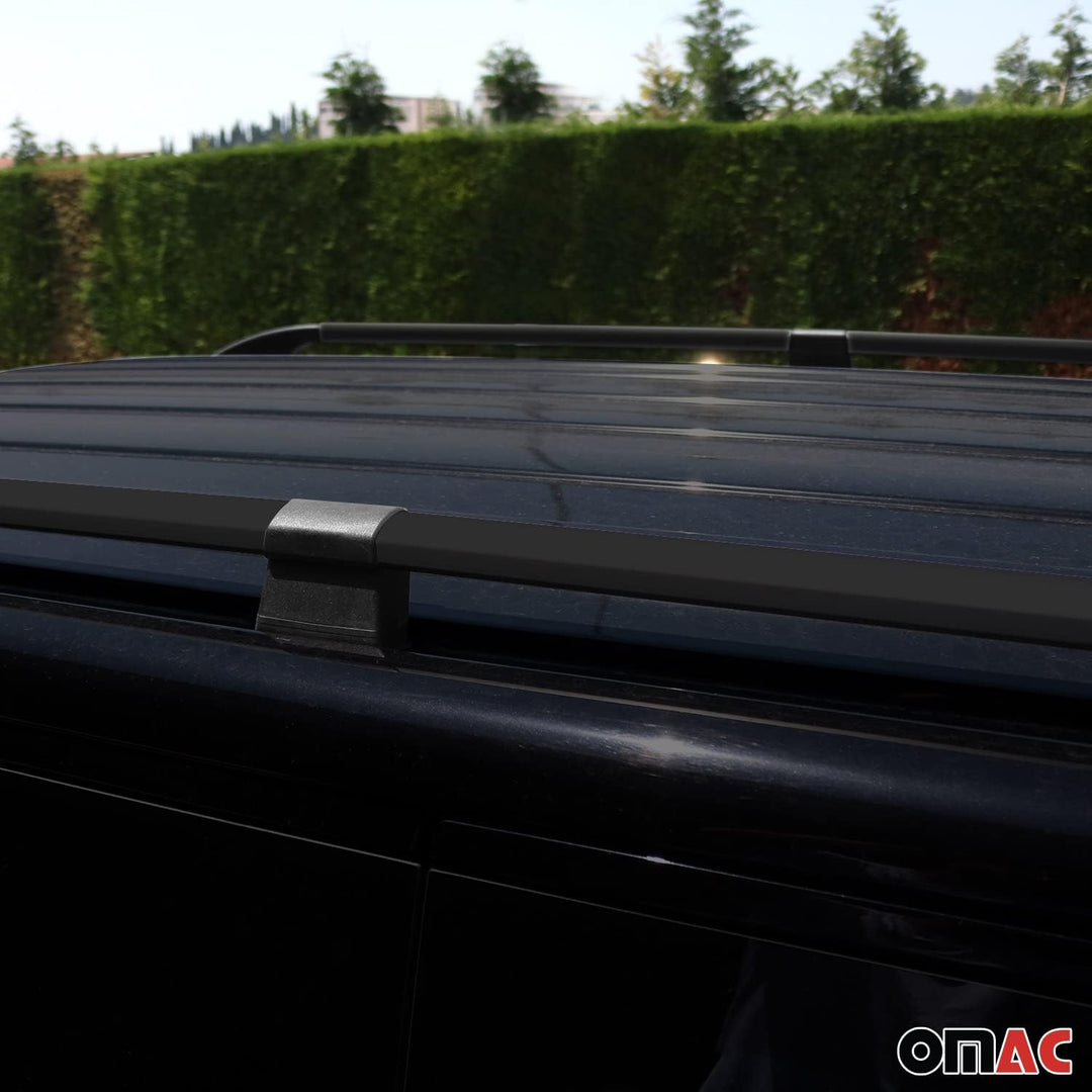 Dachreling Dachgepäckträger kompatibel mit Peugeot Partner Tepee 2008-2018 Alu Schwarz 2X