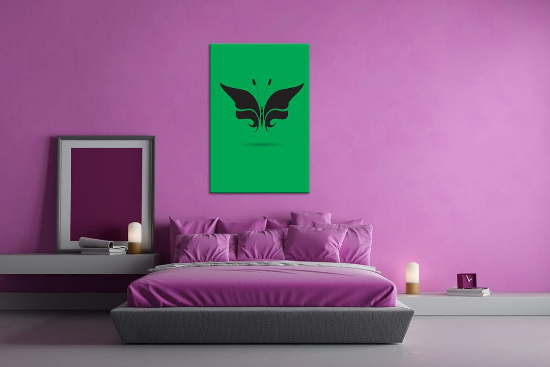 deyoli Schmetterling Logo Format: 80x60 als Leinwandbild, Motiv fertig gerahmt auf Echtholzrahmen, H