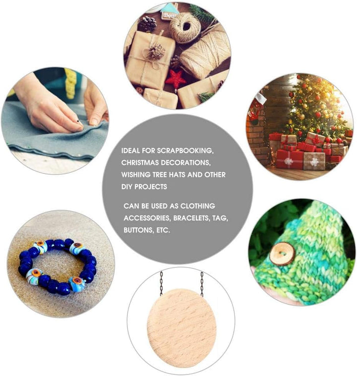 50 Stück runde Holzspäne Einfache glatte Kanten Natürliche Holzscheiben Plattendekoration Runde Holz