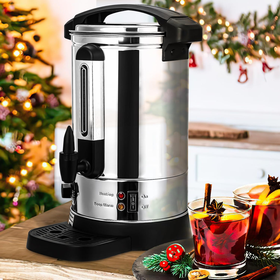 Daromigo Glühweinkocher 8L, Glühweinkocher mit Zapfhahn Thermostat,1500W Einkochautomat Edelstahl mi