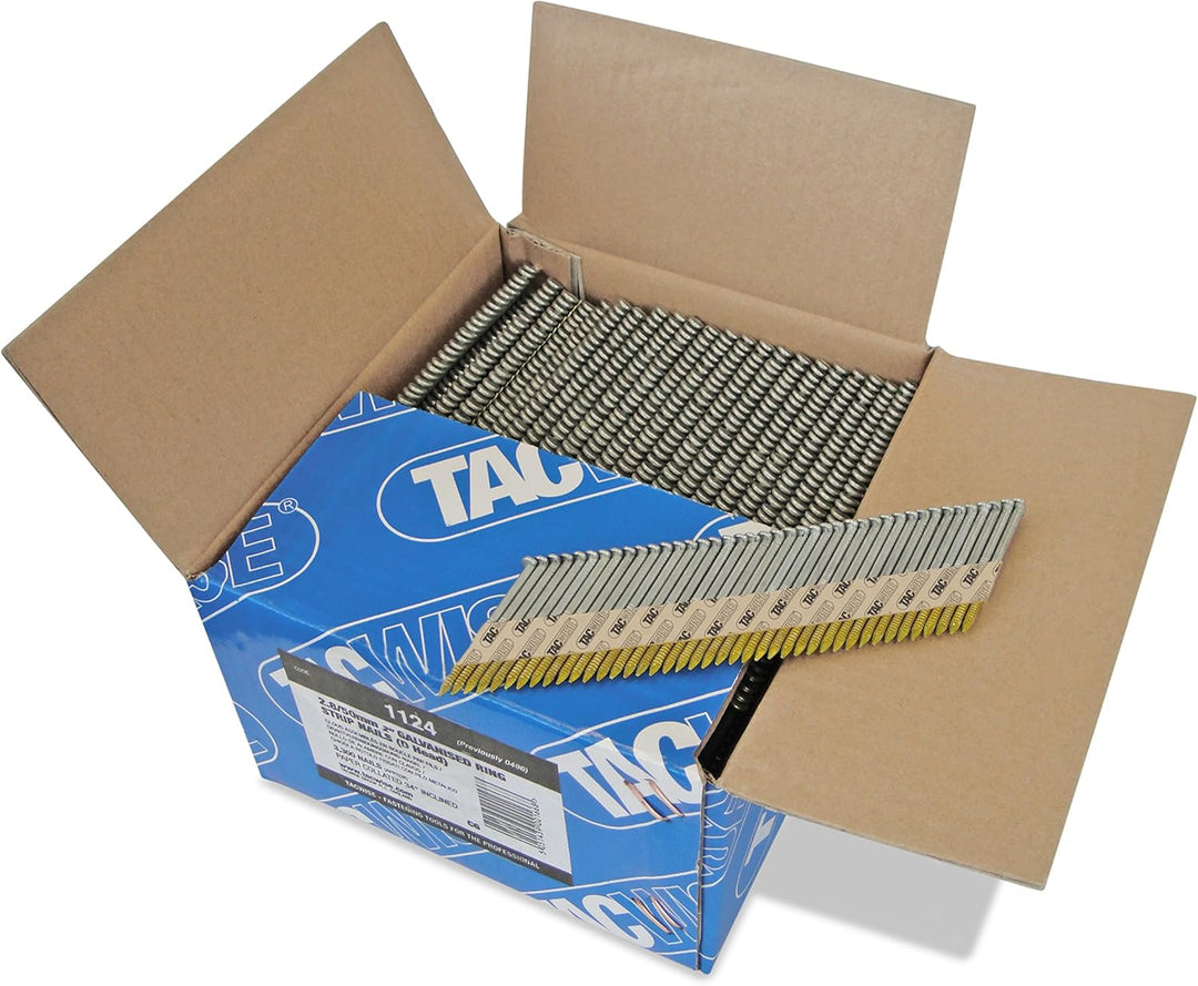 Makita GN900SE Akku-Gasnagler 7,2 V, Schwarz, Blau, Petrol & Tacwise 1124 Streifennägel Ring Verzink