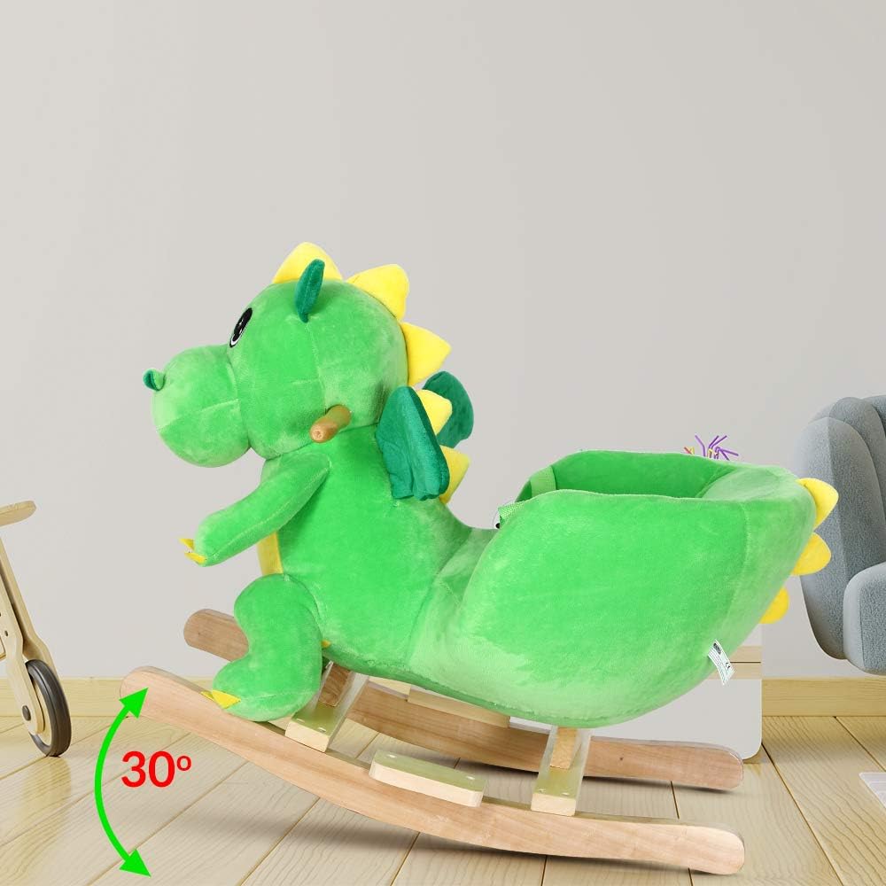 DEUBA® Schaukeldino Schaukeltier Plüsch Schaukel Wippe Pferd Kinder Baby Spielzeug Sound-Geräusche i