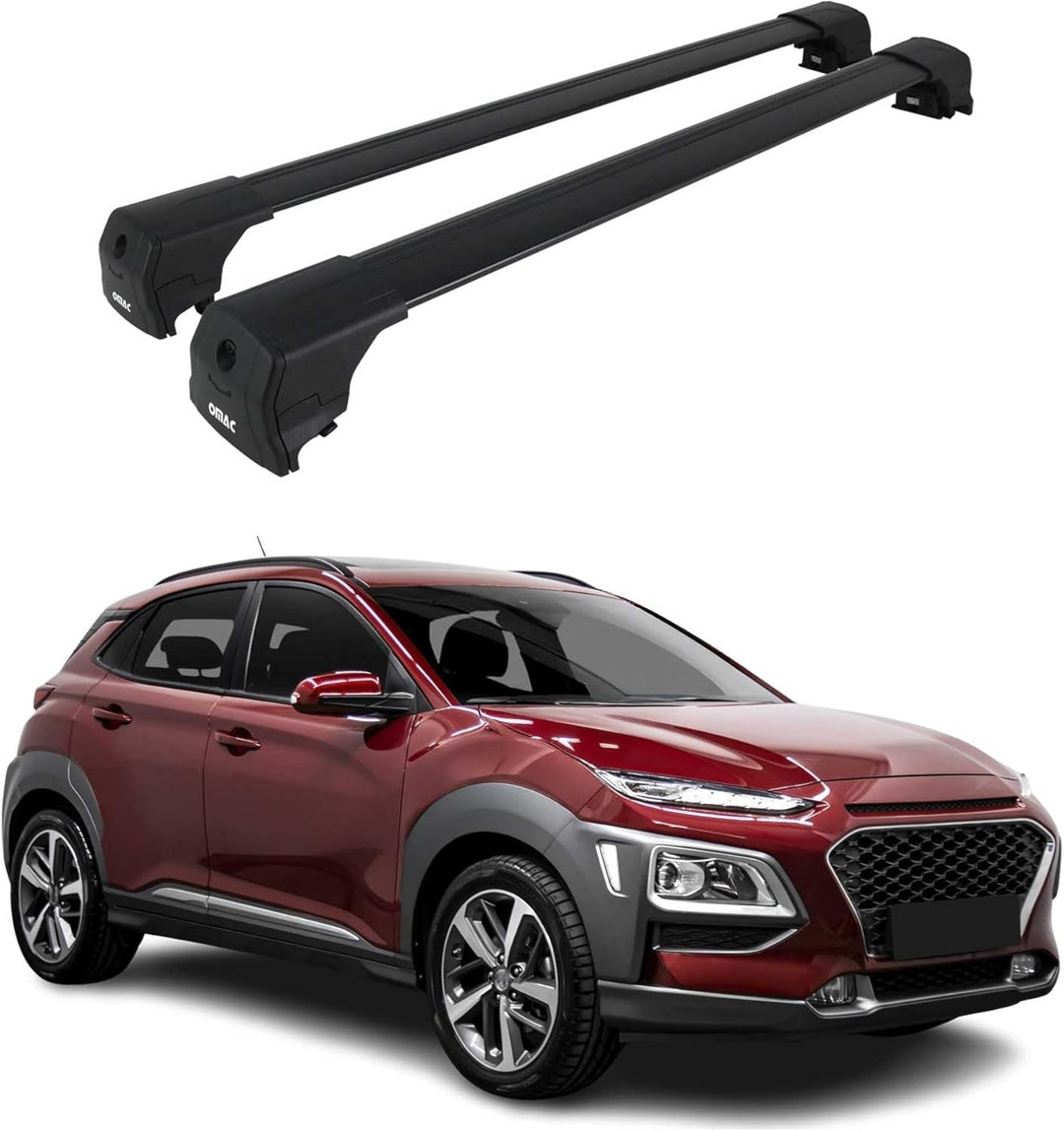 OMAC Dachträger Gepäckträger kompatibel mit Hyundai Kona 2018-2024 TÜV ABE Aluminium Schwarz Kona 20