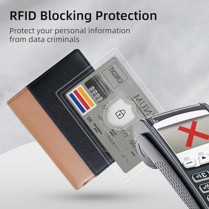 VISOUL Echt Leder Geldbörse Herren mit RFID Schutz Portemonnaie Gross mit Münzfach 10 Fächer Echtled