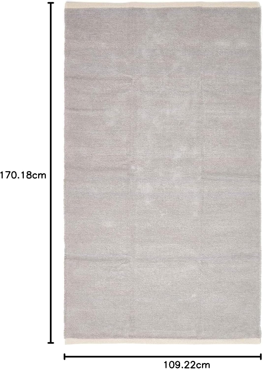 Homescapes waschbarer Chenille Teppich/Läufer 110 x 170 cm handgewebt aus 100% Baumwolle, grau/hellg