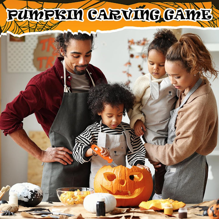 POFIBO 16 Stück Halloween Kürbis Schnitzset - Schnitzwerkzeug Kürbis, Kürbis Schnitzset mit Vorlagen