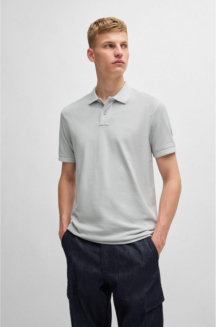 BOSS Herren Prime Polohemd S Silver 043, S Silver 043