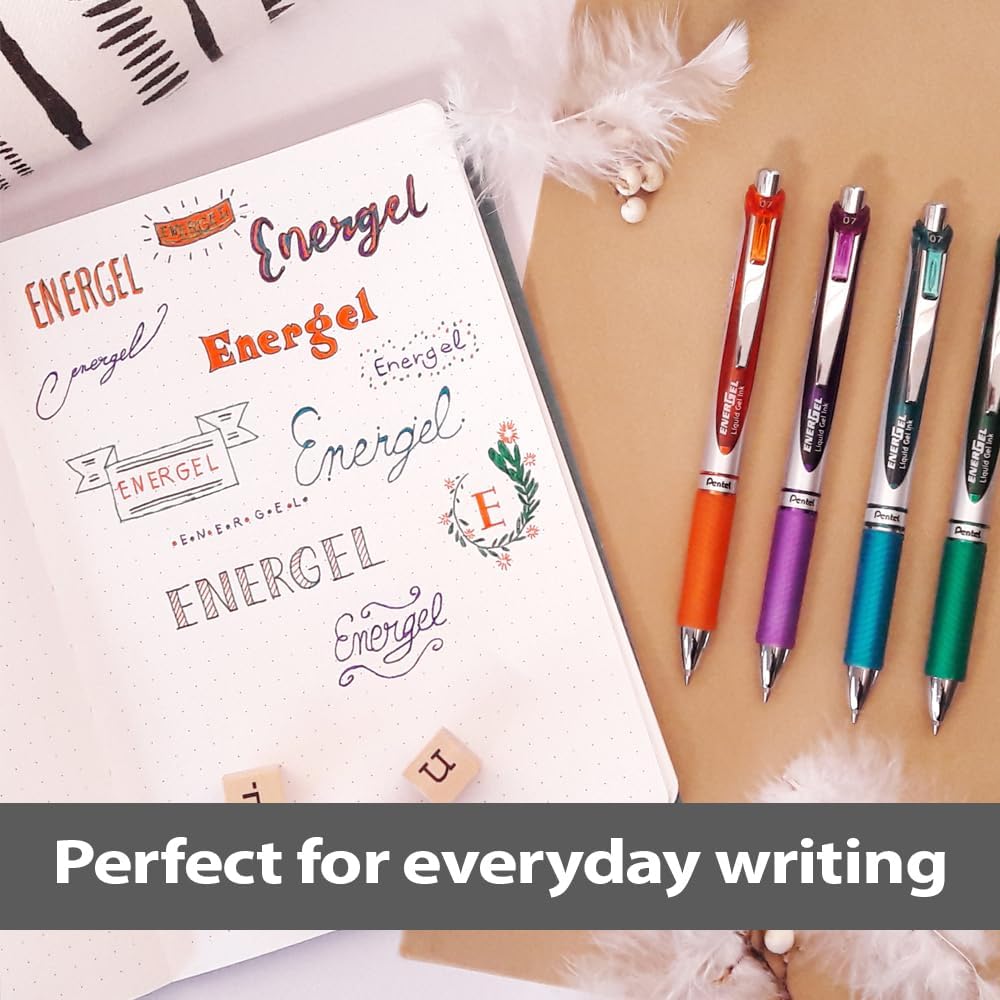 Pentel BL77-DO EnerGel Gel-Tintenroller mit Druckmechanik, 0,7 mm Kugeldurchmesser = 0,35 mm Strichs