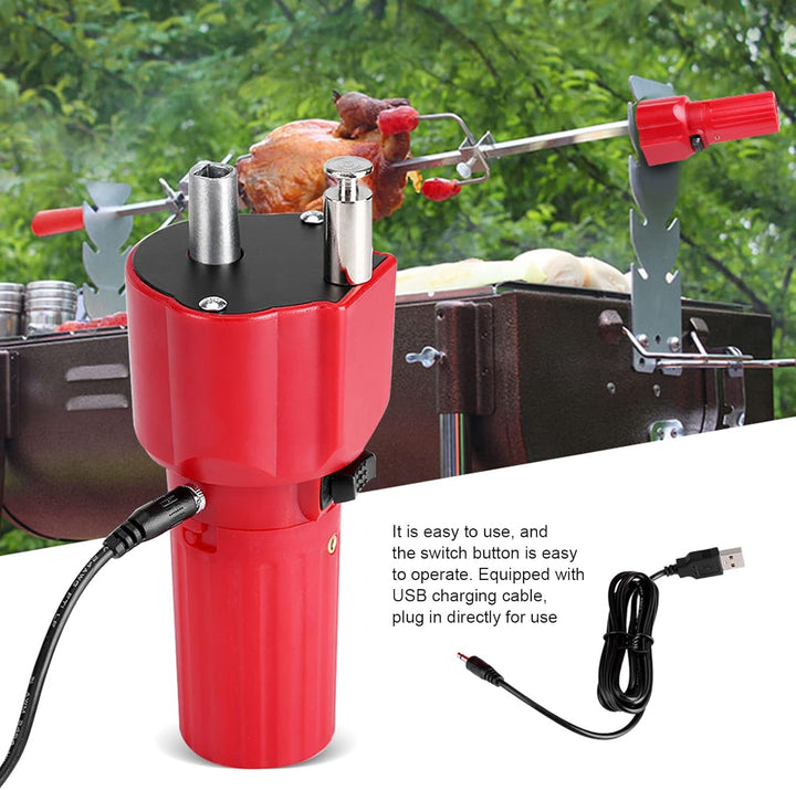Grillmotor, DC 5V Grillgrillmotor, solide Konstruktion Grillrotatormotor mit USB-Kabel zum Grillen,