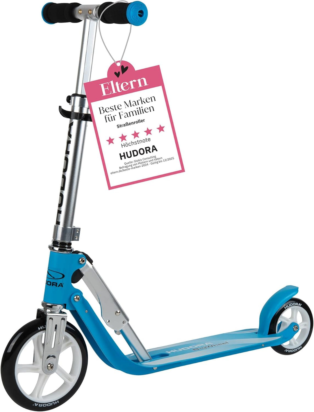 HUDORA Little BigWheel Scooter - Sicherer Aluminium-Roller für Kinder ab 3 Jahren - Höhenverstellbar
