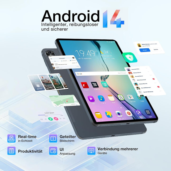 DOOGEE T40PRO Tablet Android 14 Helio G99 Tablet 12 Zoll,20GB RAM 512GB ROM(2TB TF) Drawing Tablet L