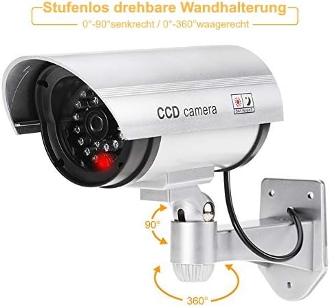 2X professionelle Überwachungskameras Dummy Outdoor Kameras Dummy Kamera Attrappe mit Objektiv und B