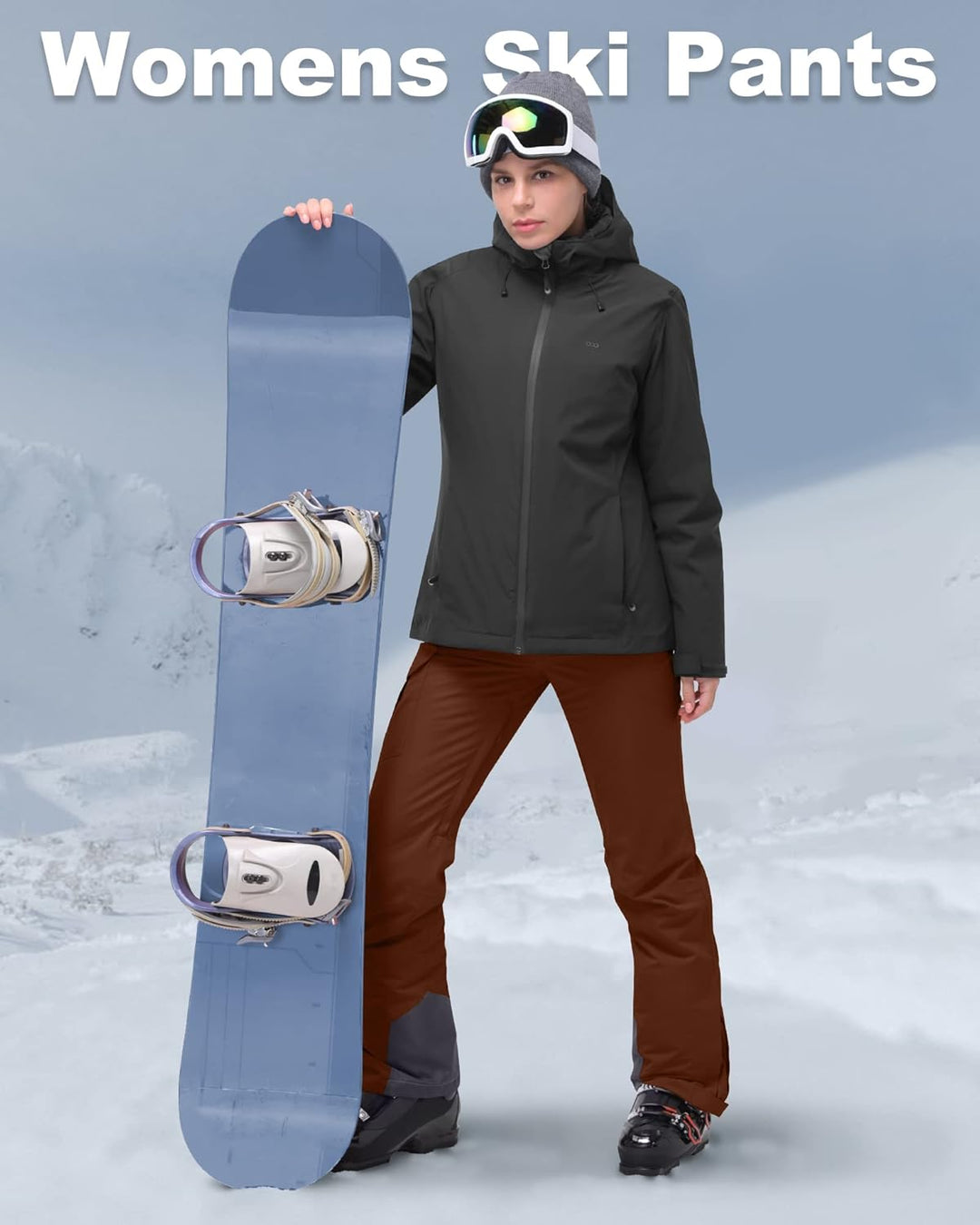 33,000ft Damen Skihose Outdoorhose Wasserdicht Winddichte Softshellhose Warme Gefütterte Thermohose