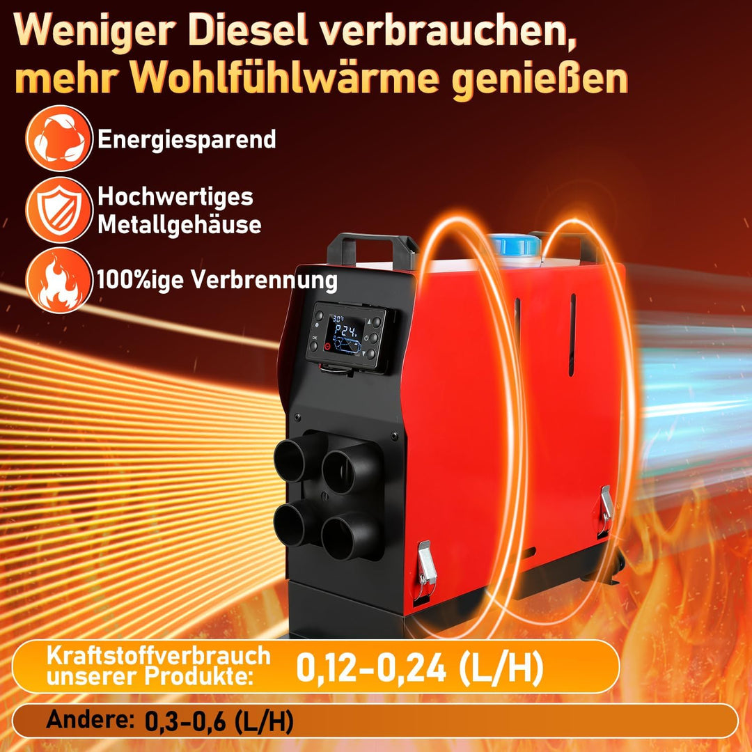 Randaco Standheizung Diesel, All in One 5KW 12V Diesel Lufterhitzer, Luft Dieselheizung mit LCD Moni