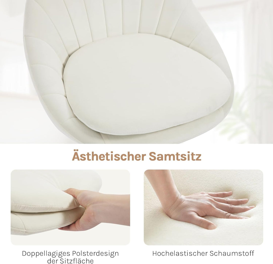 WOLTU Homeoffice Stuhl, Bürostuhl ergonomisch, Schminkstuhl drehbar, Drehstuhl mit Rollen, Schreibti