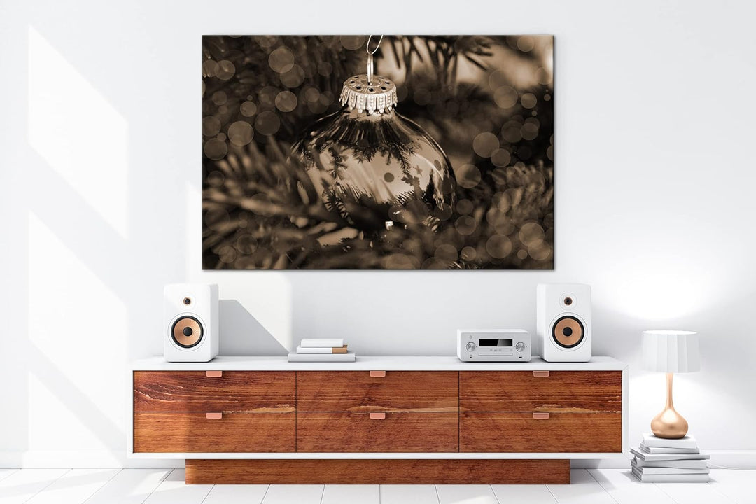 deyoli Weihnachtlicher Schmuck Effekt: Sepia Format: 80x60 als Leinwandbild, Motiv fertig gerahmt au