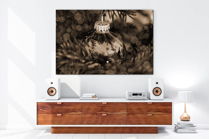 deyoli Weihnachtlicher Schmuck Effekt: Sepia Format: 80x60 als Leinwandbild, Motiv fertig gerahmt au