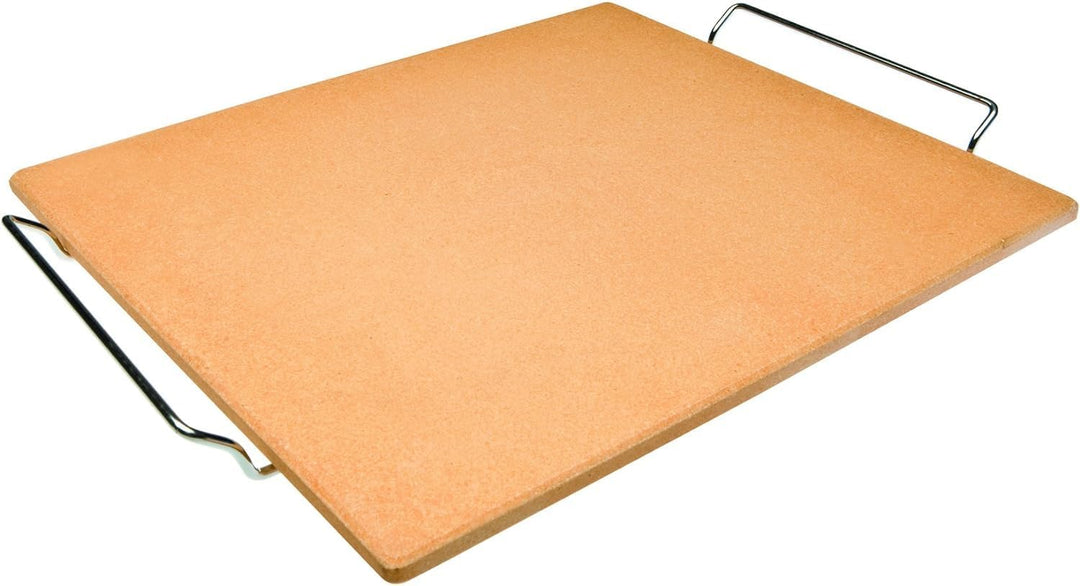 Ibili Pizzastein rechteckig, Keramik, orange/silber, 40 x 35 x 1.5 cm