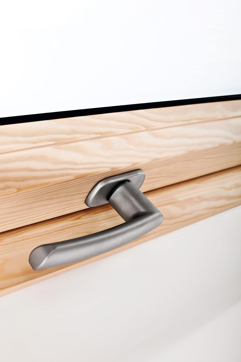 Original Roto Fenstergriff | Fenster Griff für Dachfenster der Baureihe R6 und R8 Holz | Farbe Silbe